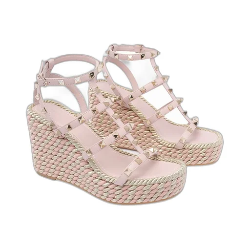 Studded Wedge Espadrille Sandals