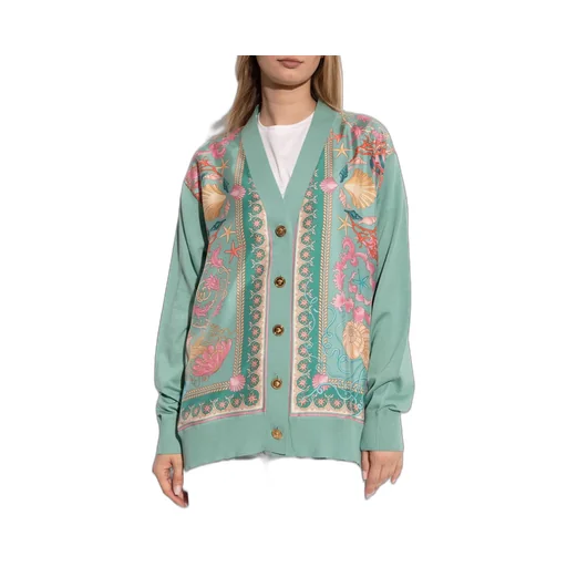 Cardigan With Medusa Amplified Print