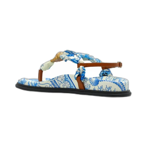 Thong Sandals With Scarf Detail