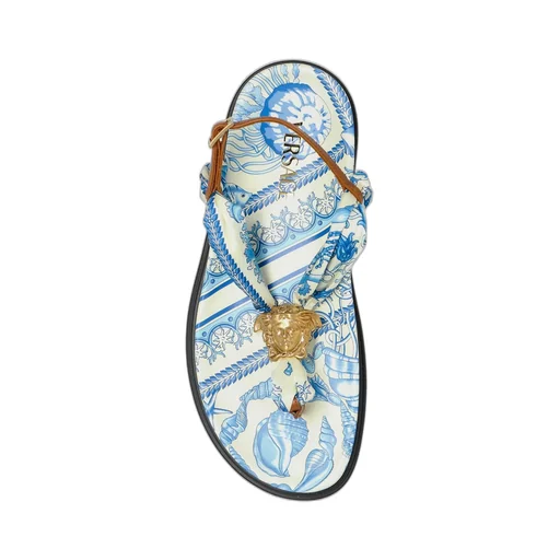 Thong Sandals With Scarf Detail