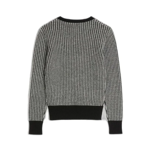 Houndstooth Knit Sweater