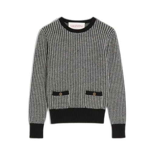 Houndstooth Knit Sweater