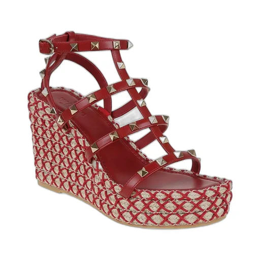 Studded Wedge Espadrille Sandals