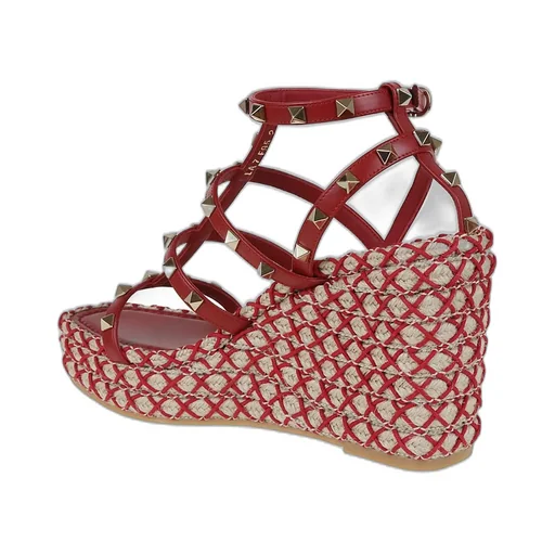 Studded Wedge Espadrille Sandals