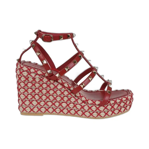 Studded Wedge Espadrille Sandals