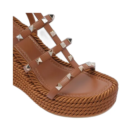 Studded Wedge Platform Sandals