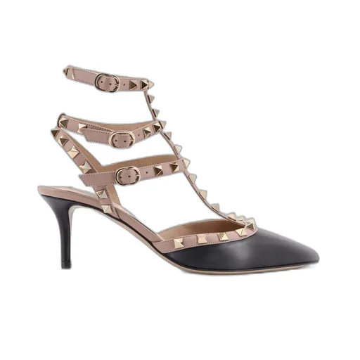 Rockstud Ankle Strap Pumps