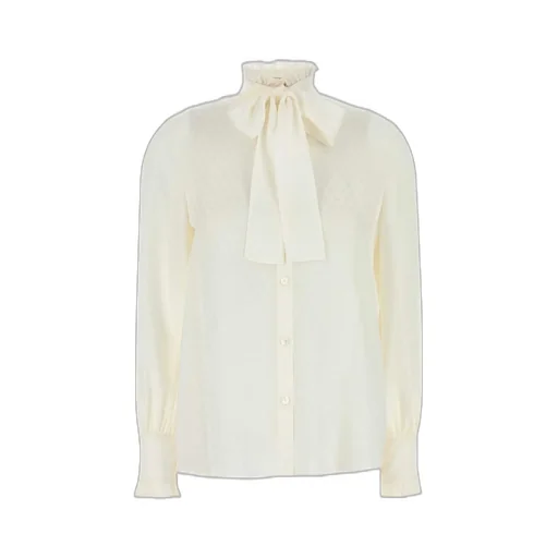 High-Neck Bow Blouse