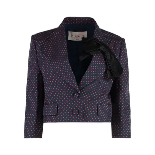 Cropped Blazer With Bow