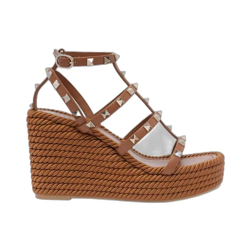 Studded Wedge Platform Sandals