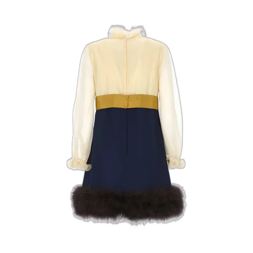 Mini Dress With Feather Trim