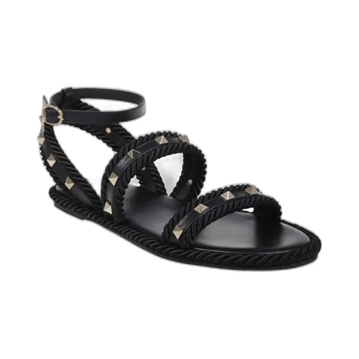 Studded Rope Flat Sandals