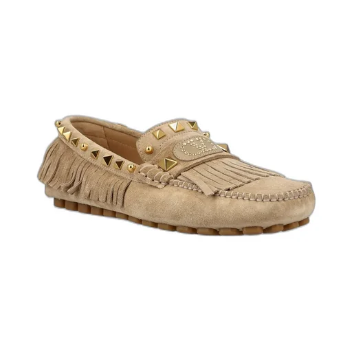 Moccasins With Studs And Fringe