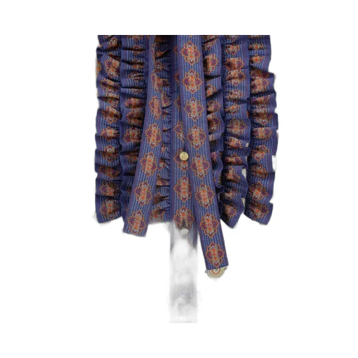 Paisley Print Silk Shirt With Ruffles