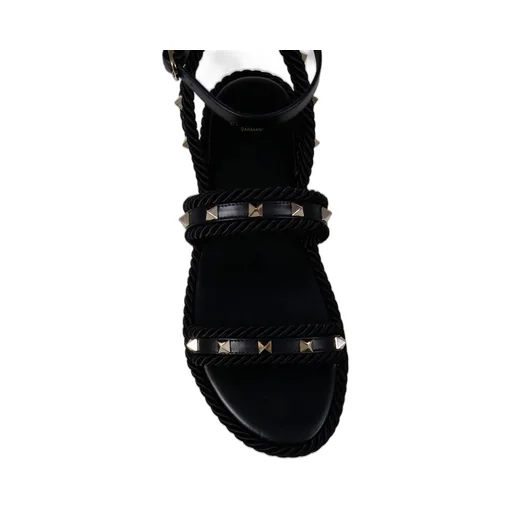 Studded Rope Flat Sandals
