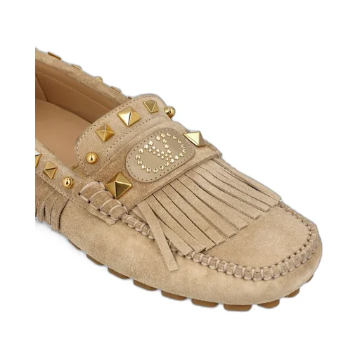 Moccasins With Studs And Fringe