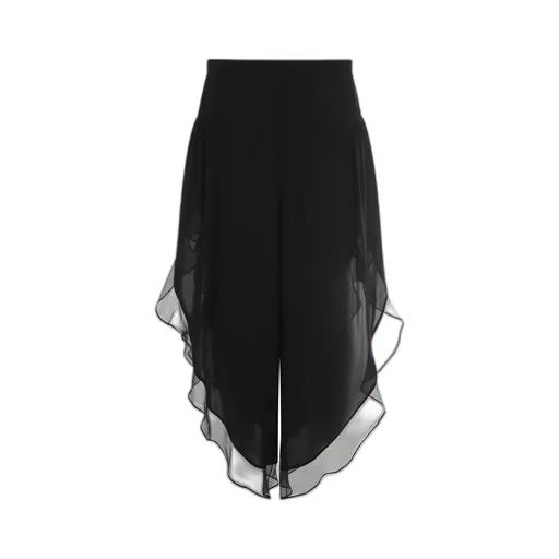 Wide-Leg Overlay Pants