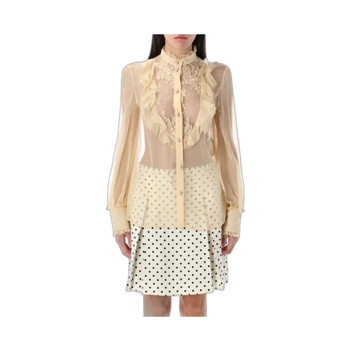 Ruffled Lace Trimmed Blouse