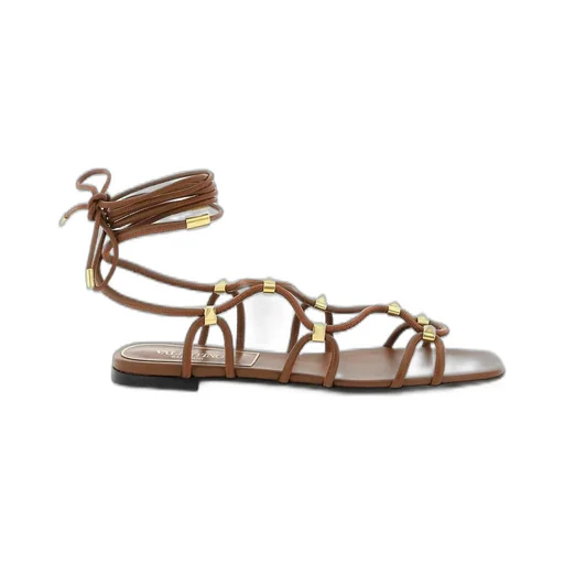 Studded Lace-Up Gladiator Sandals