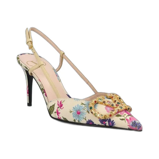 Floral Slingback Pumps