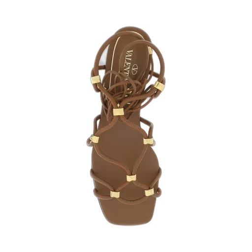 Studded Lace-Up Gladiator Sandals