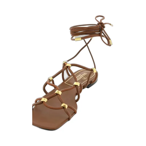 Studded Lace-Up Gladiator Sandals