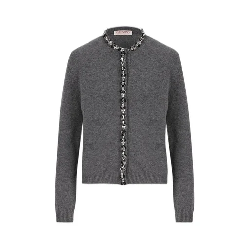 Cardigan With Embellished Neckline