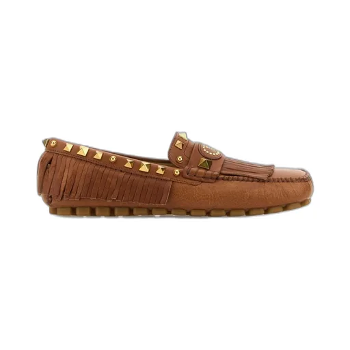 Loafers With Fringe And Studs