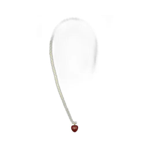 Pearl Necklace With Heart Charm