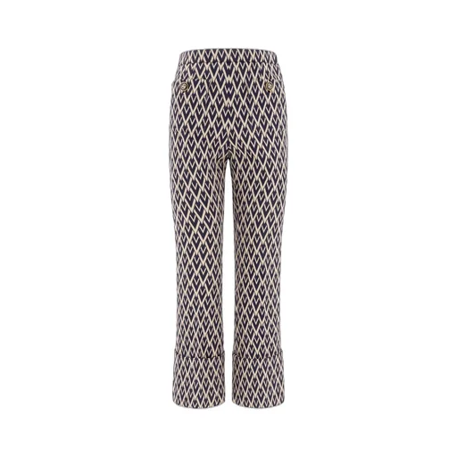 High-Waisted Patterned Trousers