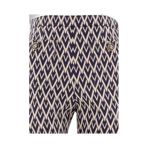 High-Waisted Patterned Trousers