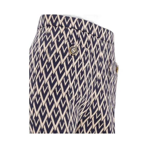 High-Waisted Patterned Trousers
