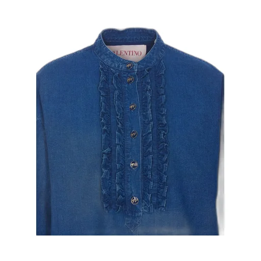 Denim Ruffled Shirt