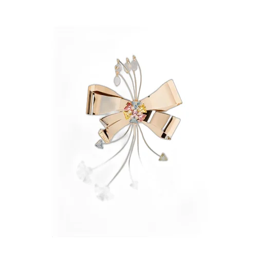Bow Brooch With Pearls And Crystals