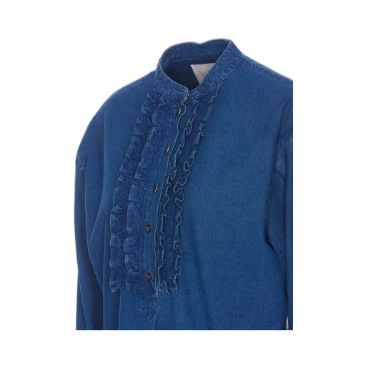 Denim Ruffled Shirt