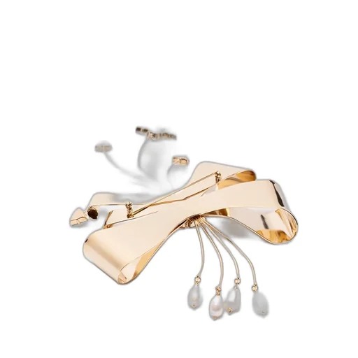 Bow Brooch With Pearls And Crystals