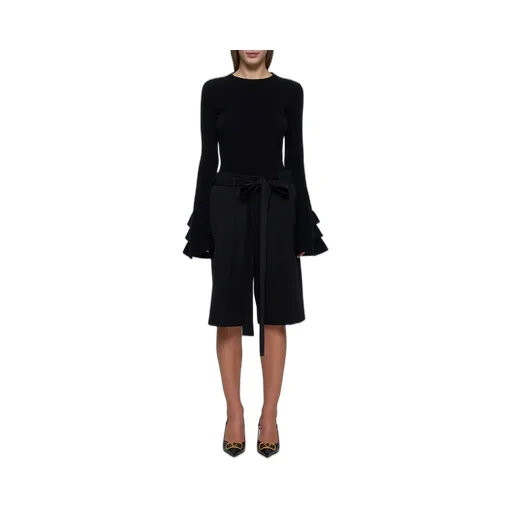 Long Sleeve Knit Top With Ruffled Cuffs