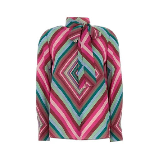 Printed Silk Twill Scarf Blouse