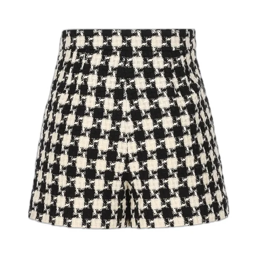Houndstooth Tweed Shorts