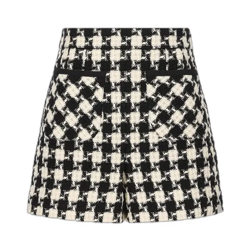 Houndstooth Tweed Shorts