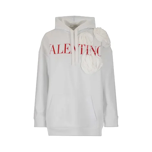 Hoodie With Floral Appliqué
