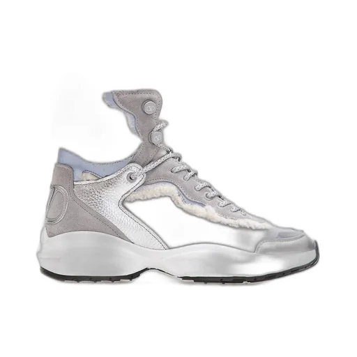 High-Top Sneakers With Shearling Trim