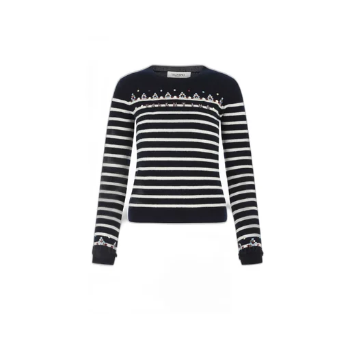 Striped Sweater With Embellishments