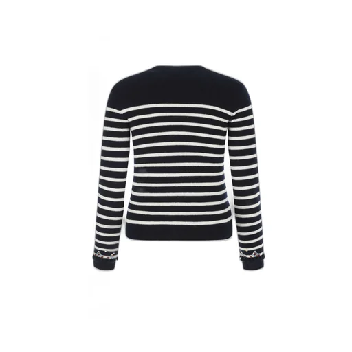 Striped Sweater With Embellishments