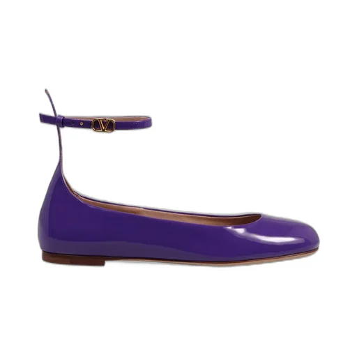 Ballet Flats With Ankle Strap