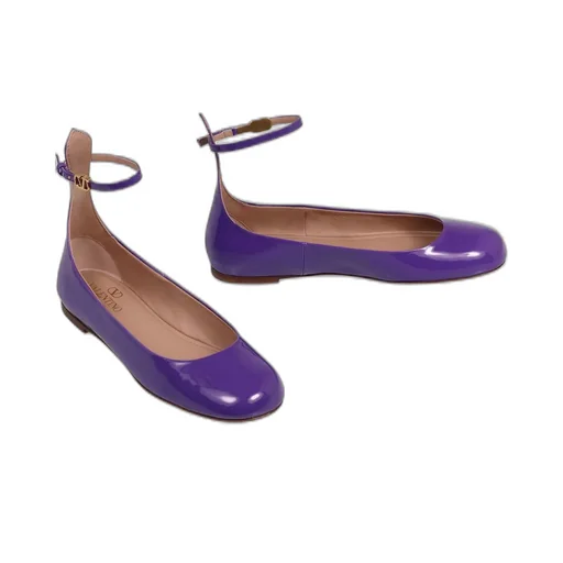 Ballet Flats With Ankle Strap