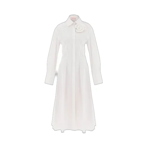 Shirt Dress With Flower Appliqué