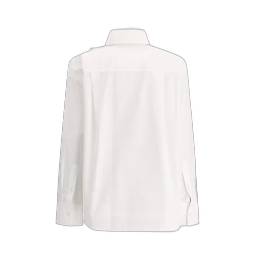 Cotton Poplin Shirt With Floral Appliqué