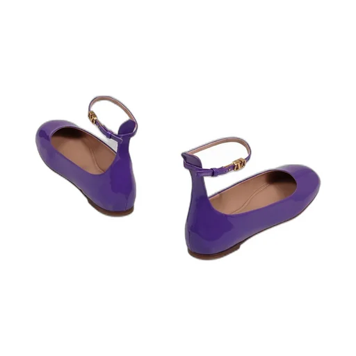 Ballet Flats With Ankle Strap