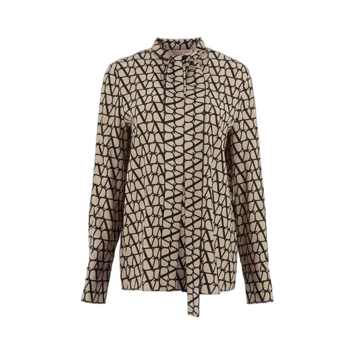 Vltn Print Silk Shirt